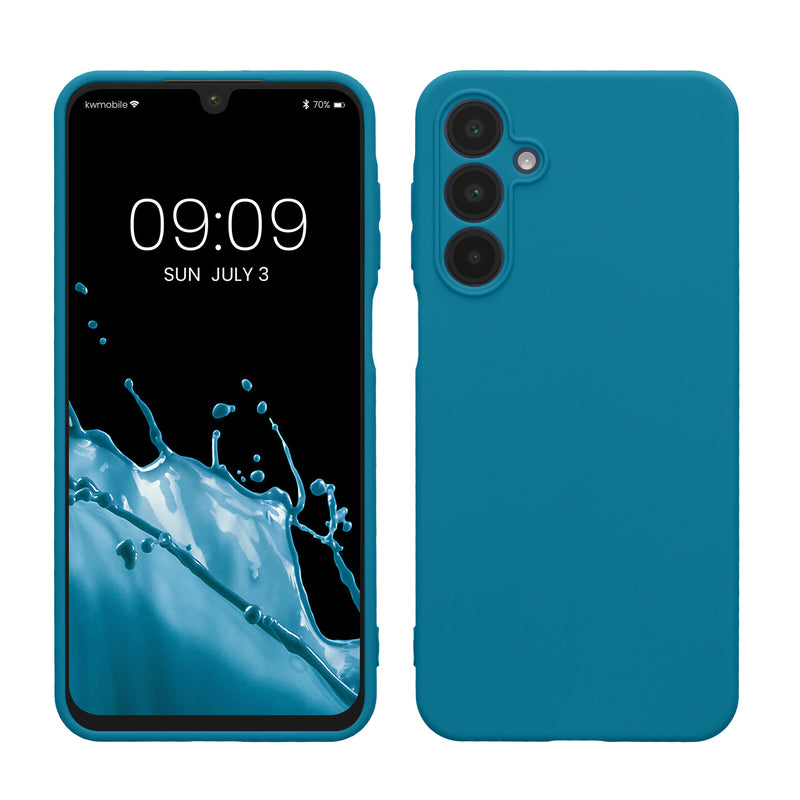 kwmobile Handyhülle kompatibel mit Samsung Galaxy A16 5G Hülle - Handy Case aus weichem Silikon in Karibikblau Karibikblau  