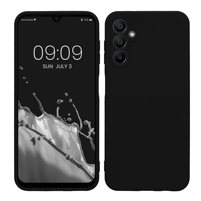 kwmobile Handyhülle kompatibel mit Samsung Galaxy A14 5G Hülle - Handy Case aus weichem Silikon in Schwarz Schwarz  