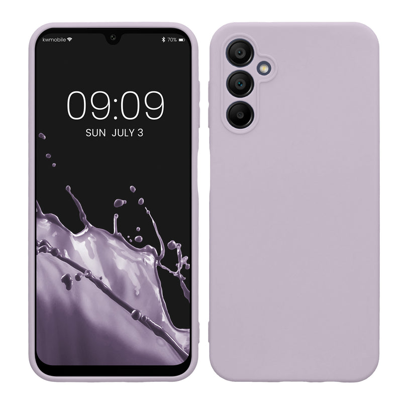 kwmobile Handyhülle kompatibel mit Samsung Galaxy A14 5G Hülle - Handy Case aus weichem Silikon in Lavendel Lavendel  