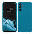 kwmobile Handyhülle kompatibel mit Samsung Galaxy A14 5G Hülle - Handy Case aus weichem Silikon in Karibikblau Karibikblau  