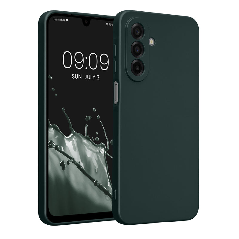 kwmobile Handyhülle kompatibel mit Samsung Galaxy A17 4G / 5G Hülle - weiche Silikon Case metallisch schimmernd in Metallic Petrol Metallic Petrol  