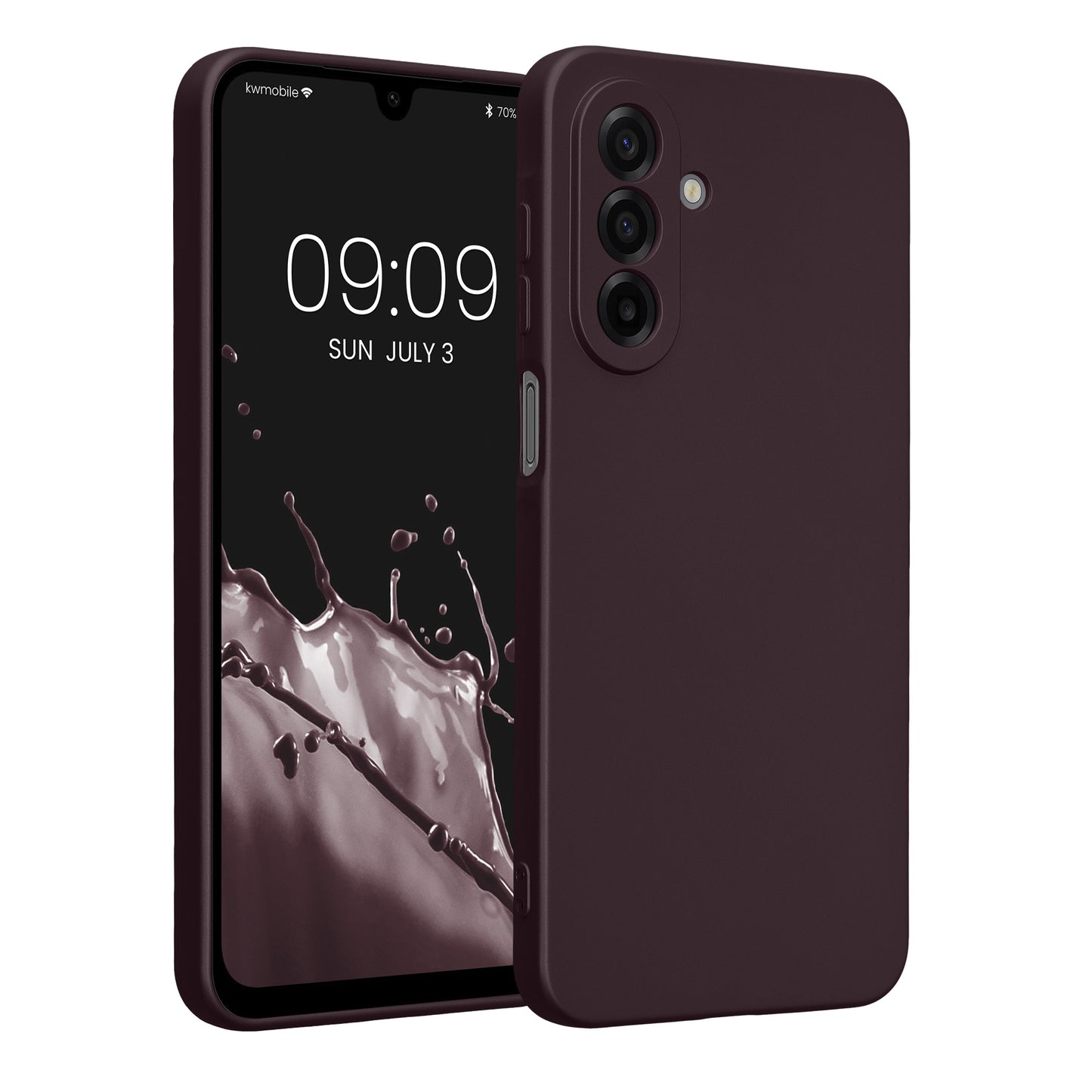 kwmobile Handyhülle kompatibel mit Samsung Galaxy A17 4G / 5G Hülle - weiche Silikon Case metallisch schimmernd in Metallic Brombeere Metallic Brombeere  