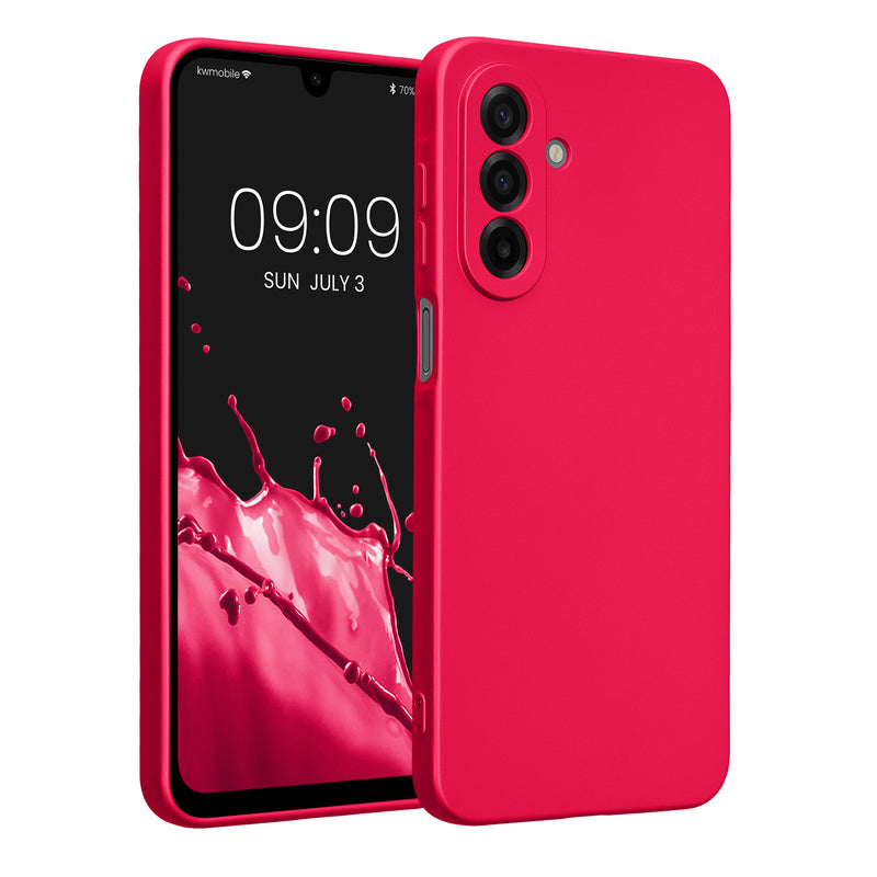 kwmobile Handyhülle kompatibel mit Samsung Galaxy A17 4G / 5G Hülle - weiche Silikon Case metallisch schimmernd in Metallic Pink Metallic Pink  