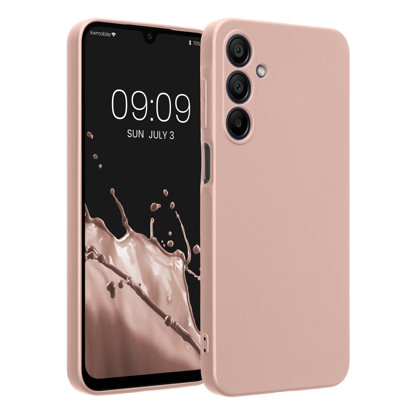 kwmobile Handyhülle kompatibel mit Samsung Galaxy A16 5G Hülle - weiche Silikon Case metallisch schimmernd in Metallic Rosegold Metallic Rosegold  