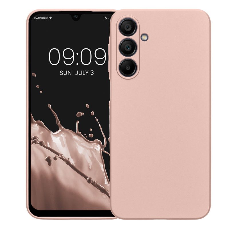 kwmobile Handyhülle für Samsung Galaxy A16 5G Hülle - weiche Silikon Case metallisch schimmernd - Schutzhülle Cover