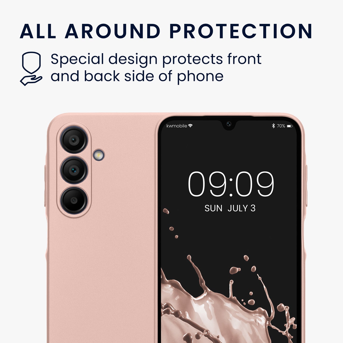 kwmobile Handyhülle für Samsung Galaxy A16 5G Hülle - weiche Silikon Case metallisch schimmernd - Schutzhülle Cover