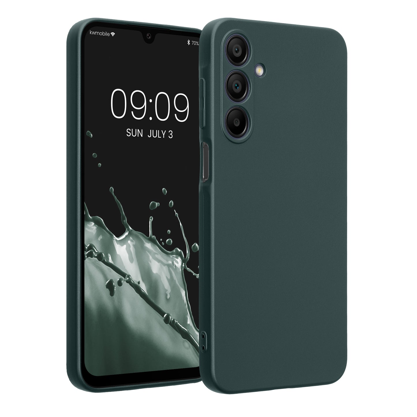 kwmobile Handyhülle kompatibel mit Samsung Galaxy A16 5G Hülle - weiche Silikon Case metallisch schimmernd in Metallic Petrol Metallic Petrol  