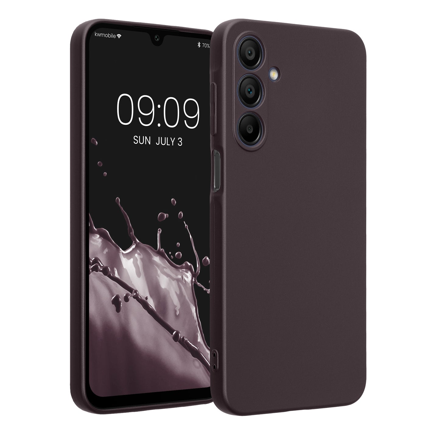 kwmobile Handyhülle kompatibel mit Samsung Galaxy A16 5G Hülle - weiche Silikon Case metallisch schimmernd in Metallic Brombeere Metallic Brombeere  