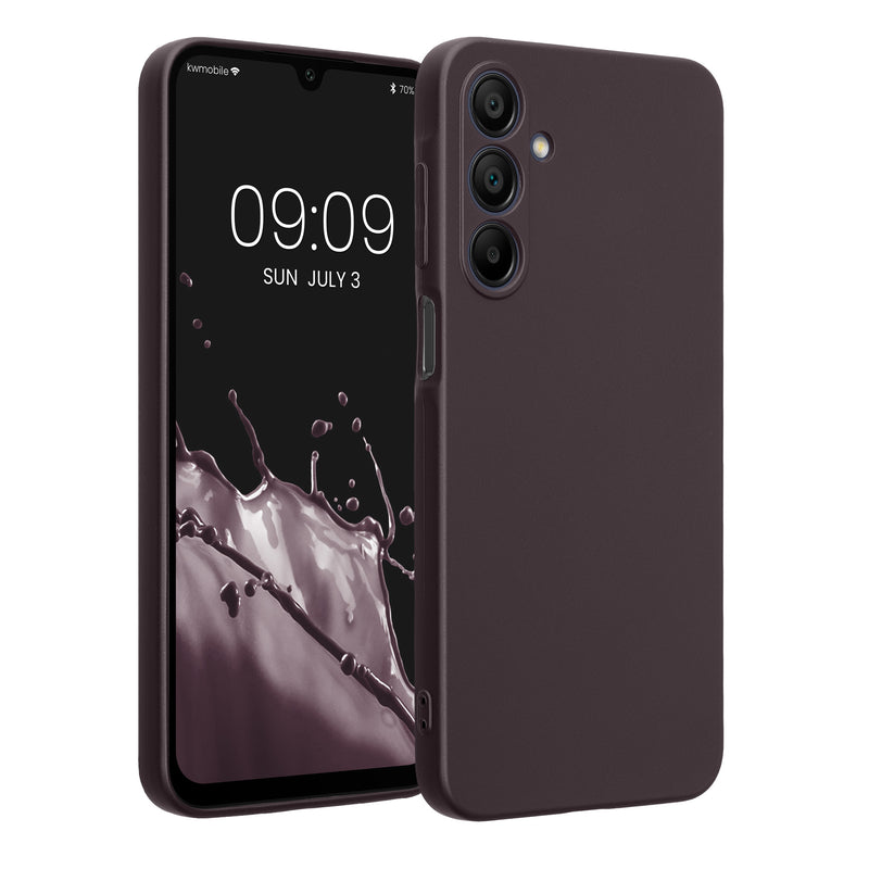 kwmobile Handyhülle kompatibel mit Samsung Galaxy A16 5G Hülle - weiche Silikon Case metallisch schimmernd in Metallic Brombeere Metallic Brombeere  