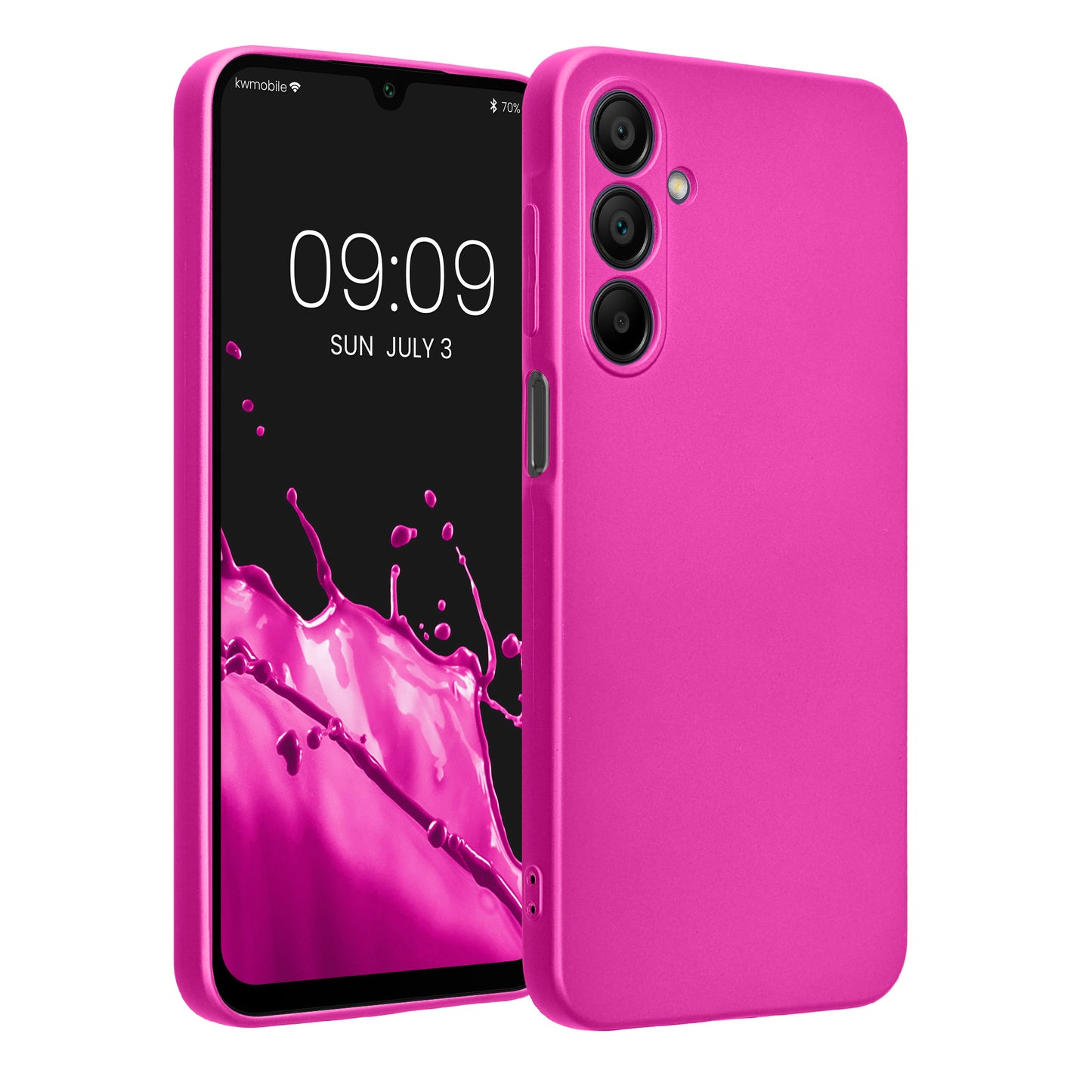 kwmobile Handyhülle kompatibel mit Samsung Galaxy A16 5G Hülle - weiche Silikon Case metallisch schimmernd in Metallic Pink Metallic Pink  