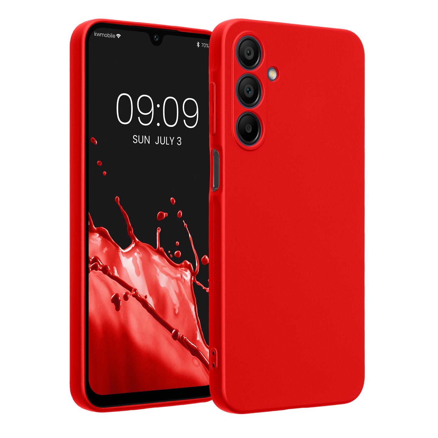 kwmobile Handyhülle kompatibel mit Samsung Galaxy A16 5G Hülle - weiche Silikon Case metallisch schimmernd in Metallic Dunkelrot Metallic Dunkelrot  