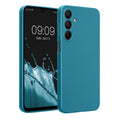 kwmobile Handyhülle kompatibel mit Samsung Galaxy A16 5G Hülle - weiche Silikon Case metallisch schimmernd in Metallic Karibikblau Metallic Karibikblau  