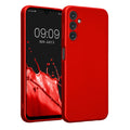 kwmobile Handyhülle kompatibel mit Samsung Galaxy A14 5G Hülle - weiche Silikon Case metallisch schimmernd in Metallic Dunkelrot Metallic Dunkelrot  