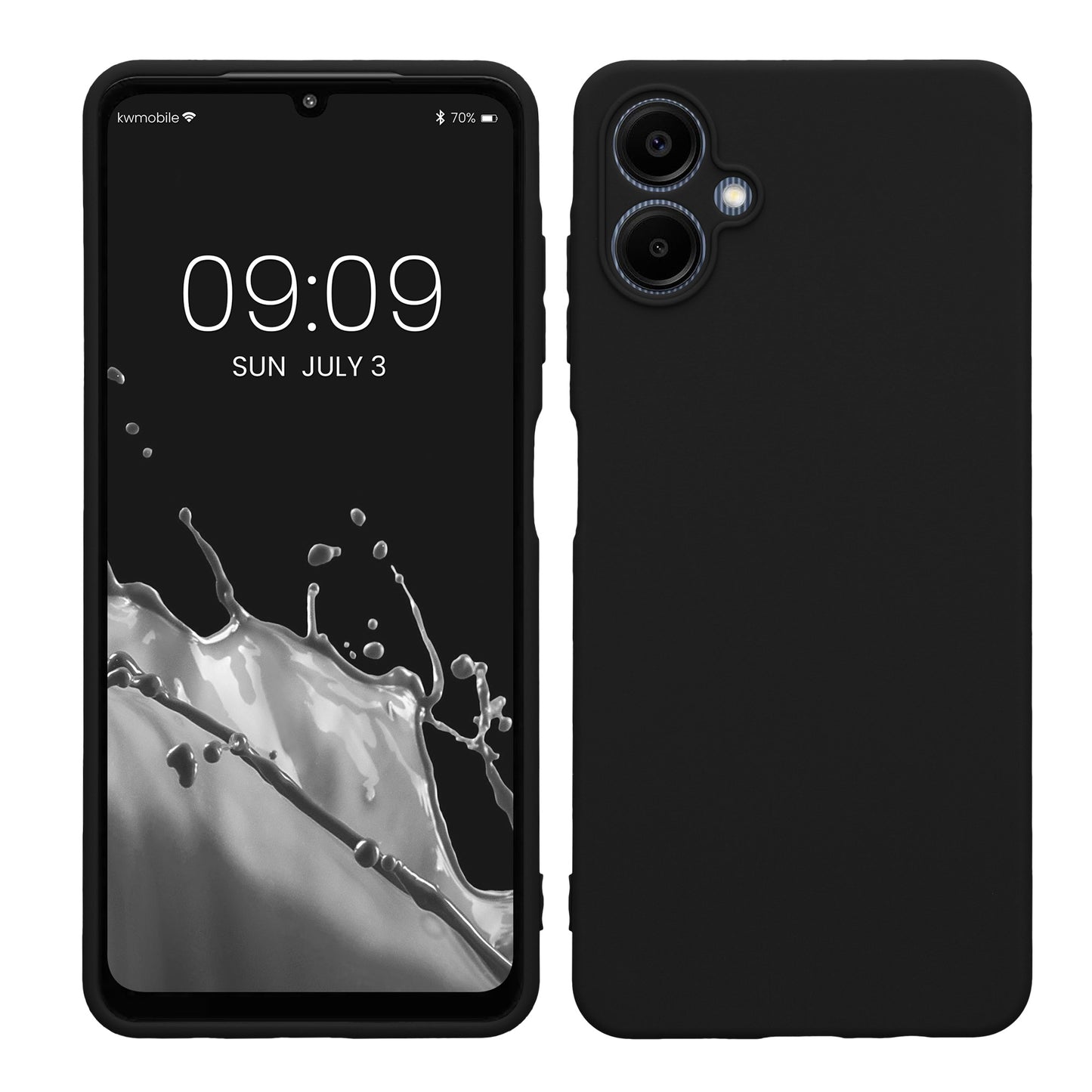 kwmobile Handyhülle kompatibel mit Samsung Galaxy A06 Hülle - Handy Case aus weichem Silikon in Schwarz Schwarz  