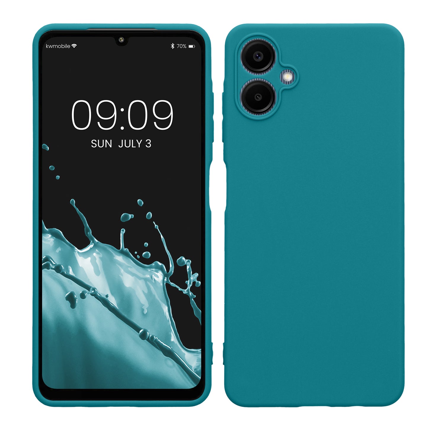 kwmobile Handyhülle kompatibel mit Samsung Galaxy A06 Hülle - Handy Case aus weichem Silikon in Petrol matt Petrol matt  