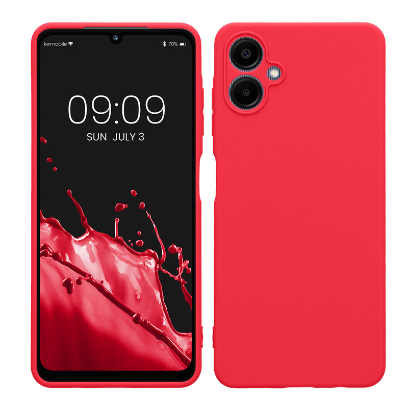 kwmobile Handyhülle kompatibel mit Samsung Galaxy A06 Hülle - Handy Case aus weichem Silikon in Neon Pink Neon Pink  