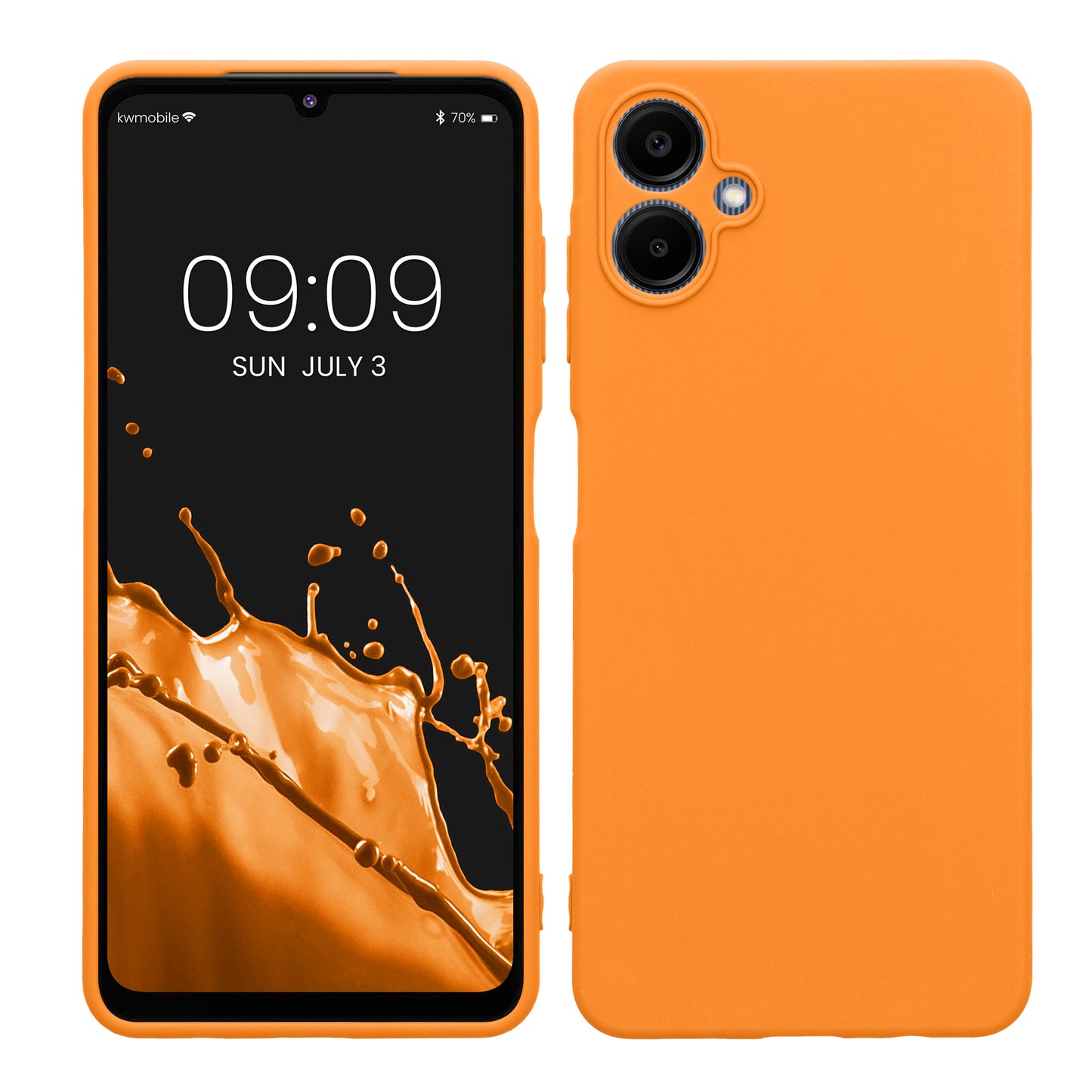 kwmobile Handyhülle kompatibel mit Samsung Galaxy A06 Hülle - Handy Case aus weichem Silikon in Fruity Orange Fruity Orange  