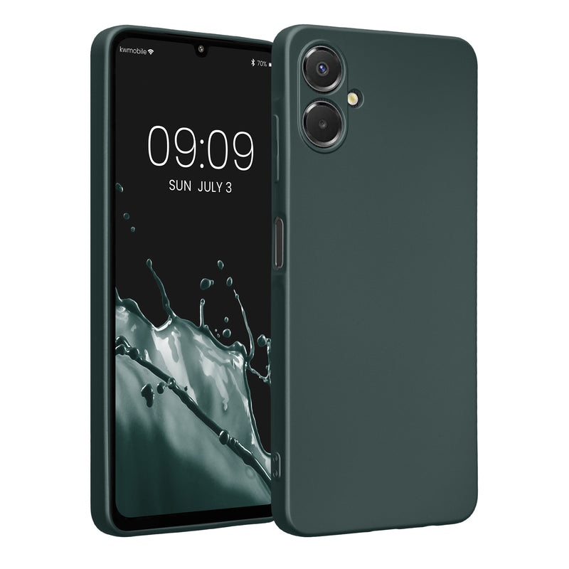 kwmobile Handyhülle kompatibel mit Samsung Galaxy A06 Hülle - weiche Silikon Case metallisch schimmernd in Metallic Petrol Metallic Petrol  