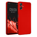 kwmobile Handyhülle kompatibel mit Samsung Galaxy A06 Hülle - weiche Silikon Case metallisch schimmernd in Metallic Dunkelrot Metallic Dunkelrot  
