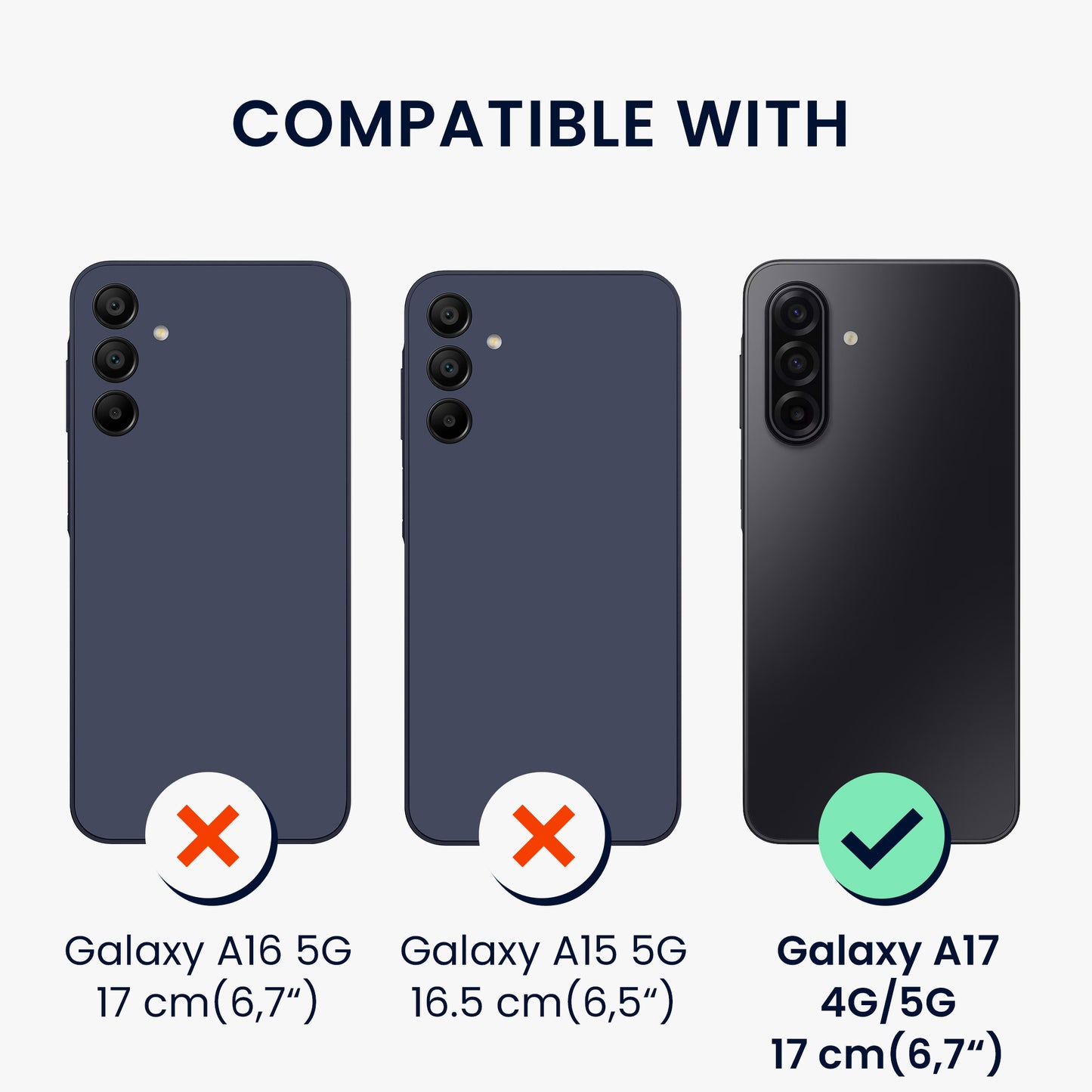 kwmobile Kunstleder Handyhülle kompatibel mit Samsung Galaxy A17 4G / 5G Hülle - Brieftaschen Schutzhülle aus PU-Leder mit Displayschutz und RFID-Schutz