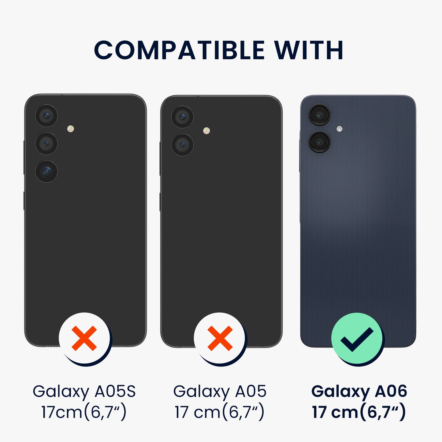 kwmobile Kunstleder Handyhülle kompatibel mit Samsung Galaxy A06 Hülle - Brieftaschen Schutzhülle aus PU-Leder mit Displayschutz und RFID-Schutz