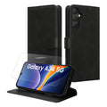 kwmobile Kunstleder Handyhülle kompatibel mit Samsung Galaxy A34 5G Hülle - Brieftaschen Schutzhülle aus PU-Leder mit Displayschutz und RFID-Schutz - Schwarz Schwarz  