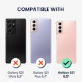 kwmobile Hülle kompatibel mit Samsung Galaxy S21 Handyhülle Silikon Case transparent Mit Glas Schutzfolie