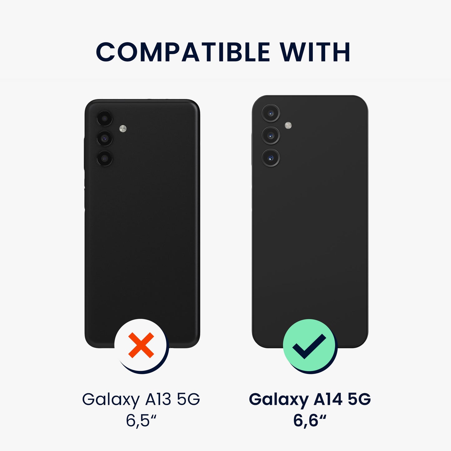kwmobile Hülle kompatibel mit Samsung Galaxy A14 5G Handyhülle Silikon Case transparent Mit Glas Schutzfolie