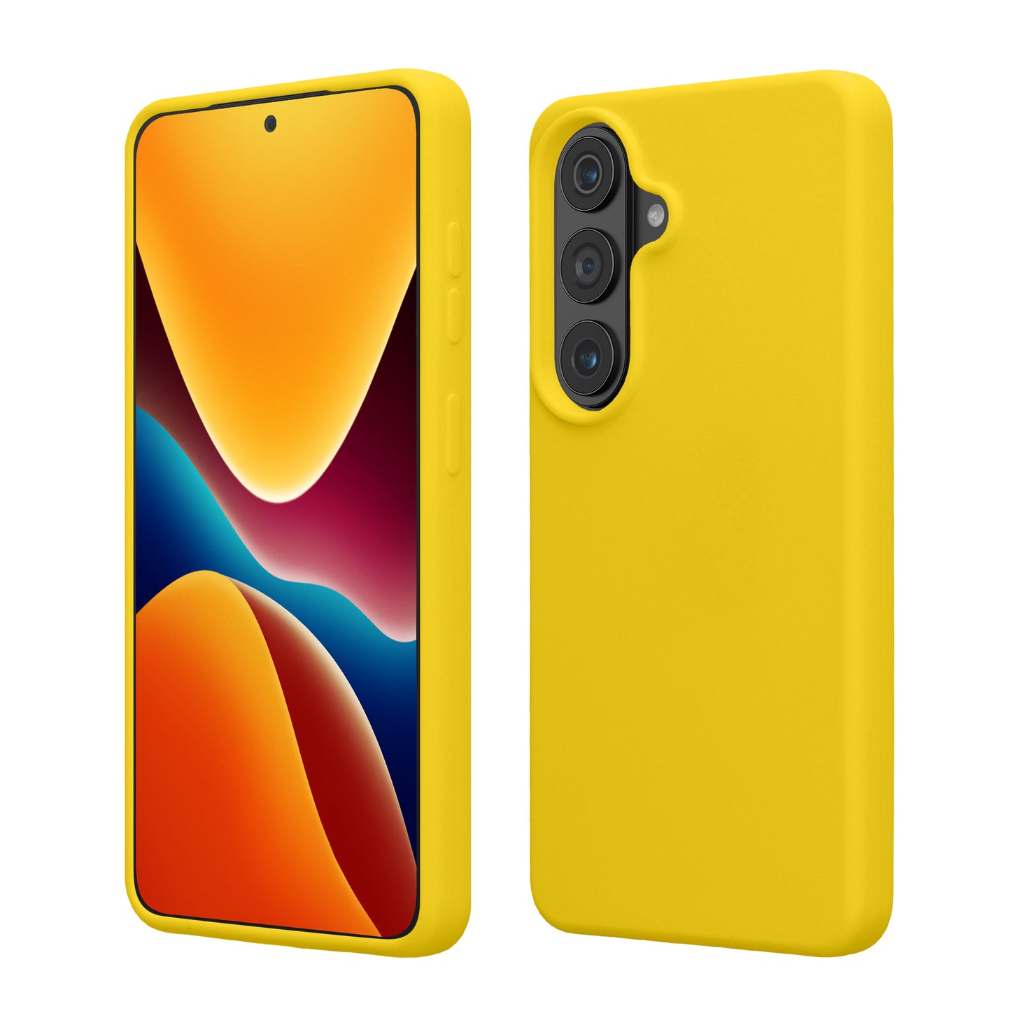 kwmobile Hülle kompatibel mit Samsung Galaxy S26 Hülle - Silikon Handy Case - Handyhülle weiche Oberfläche - kabelloses Laden - Strahlend Gelb Strahlend Gelb  