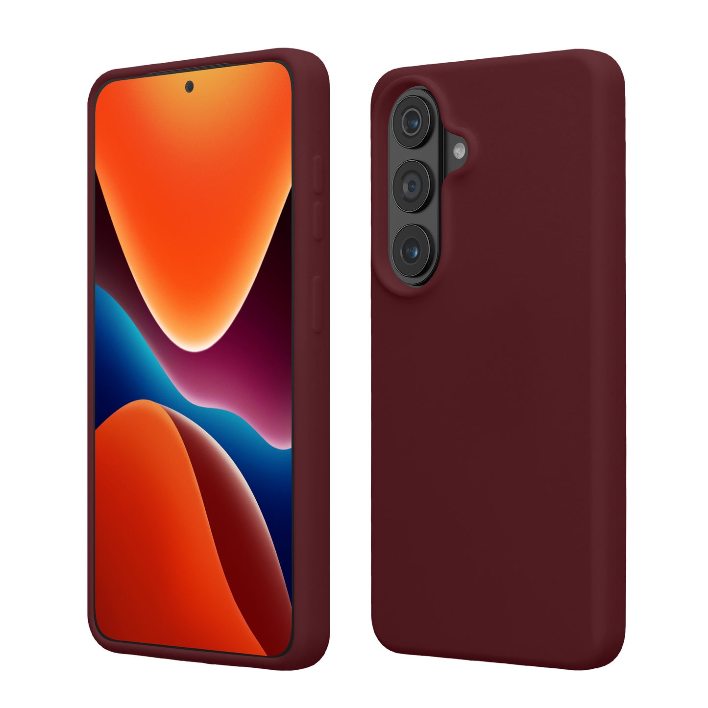 kwmobile Hülle kompatibel mit Samsung Galaxy S26 Hülle - Silikon Handy Case - Handyhülle weiche Oberfläche - kabelloses Laden - Bordeaux Violett Bordeaux Violett  