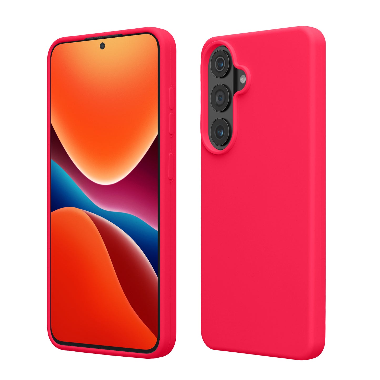 kwmobile Hülle kompatibel mit Samsung Galaxy S26 Plus Hülle - Silikon Handy Case - Handyhülle weiche Oberfläche - kabelloses Laden - Neon Pink Neon Pink  