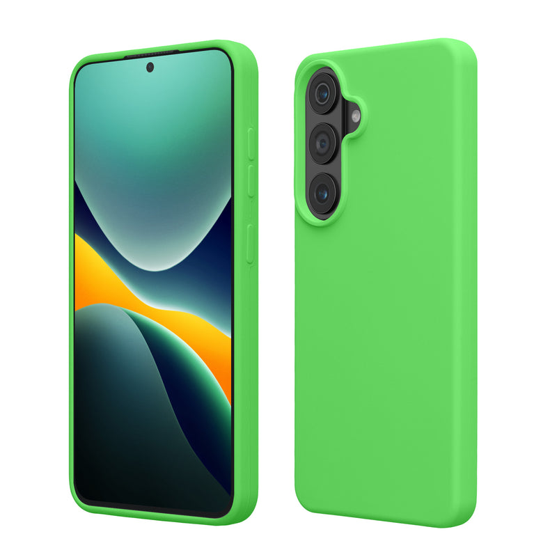 kwmobile Hülle kompatibel mit Samsung Galaxy S26 Plus Hülle - Silikon Handy Case - Handyhülle weiche Oberfläche - kabelloses Laden - Limettengrün Limettengrün  