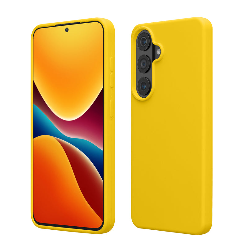 kwmobile Hülle kompatibel mit Samsung Galaxy S26 Plus Hülle - Silikon Handy Case - Handyhülle weiche Oberfläche - kabelloses Laden - Strahlend Gelb Strahlend Gelb  