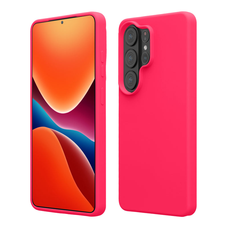kwmobile Hülle kompatibel mit Samsung Galaxy S26 Ultra Hülle - Silikon Handy Case - Handyhülle weiche Oberfläche - kabelloses Laden - Neon Pink Neon Pink  