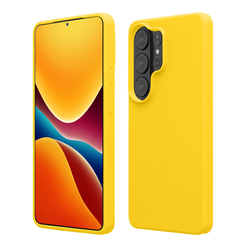 kwmobile Hülle kompatibel mit Samsung Galaxy S26 Ultra Hülle - Silikon Handy Case - Handyhülle weiche Oberfläche - kabelloses Laden - Strahlend Gelb Strahlend Gelb  