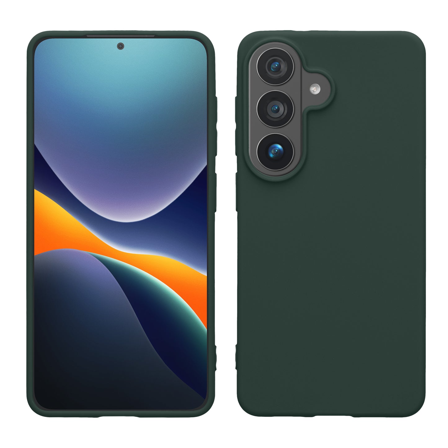 kwmobile Hülle kompatibel mit Samsung Galaxy S26 Hülle - weiches TPU Silikon Case - Cover geeignet für kabelloses Laden - Moosgrün Moosgrün  