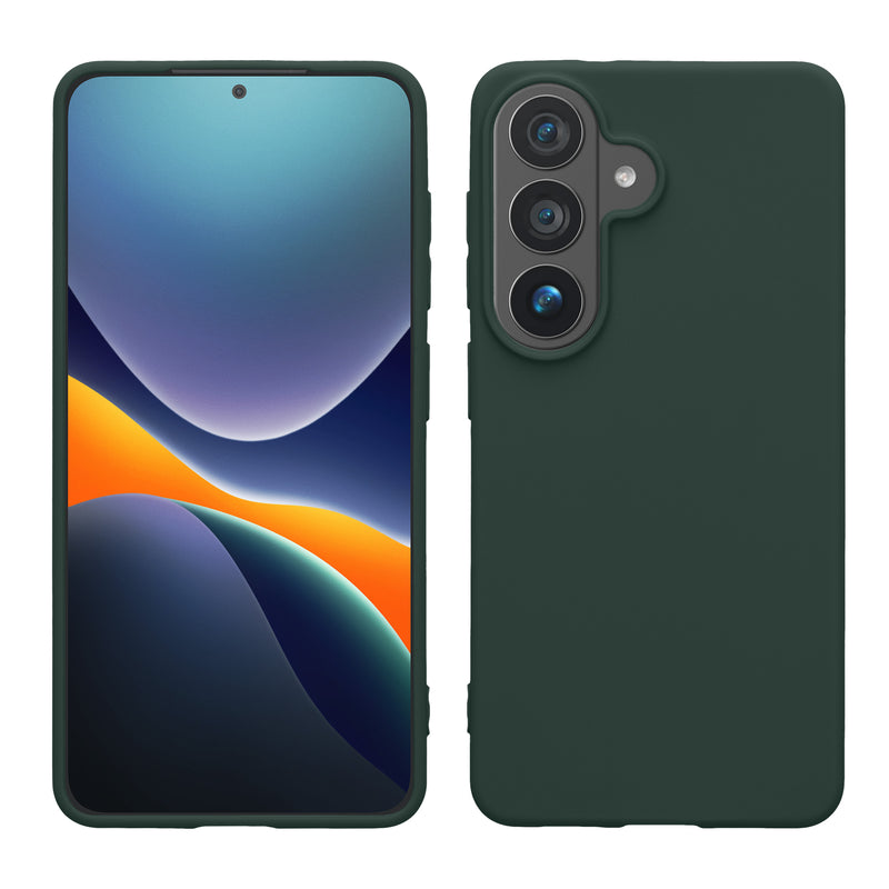 kwmobile Hülle kompatibel mit Samsung Galaxy S26 Hülle - weiches TPU Silikon Case - Cover geeignet für kabelloses Laden - Moosgrün Moosgrün  