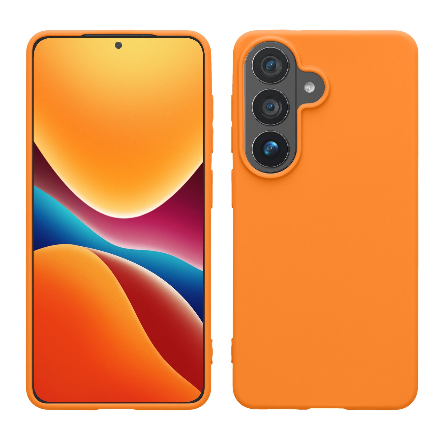 kwmobile Hülle kompatibel mit Samsung Galaxy S26 Plus Hülle - weiches TPU Silikon Case - Cover geeignet für kabelloses Laden - Fruity Orange Fruity Orange  