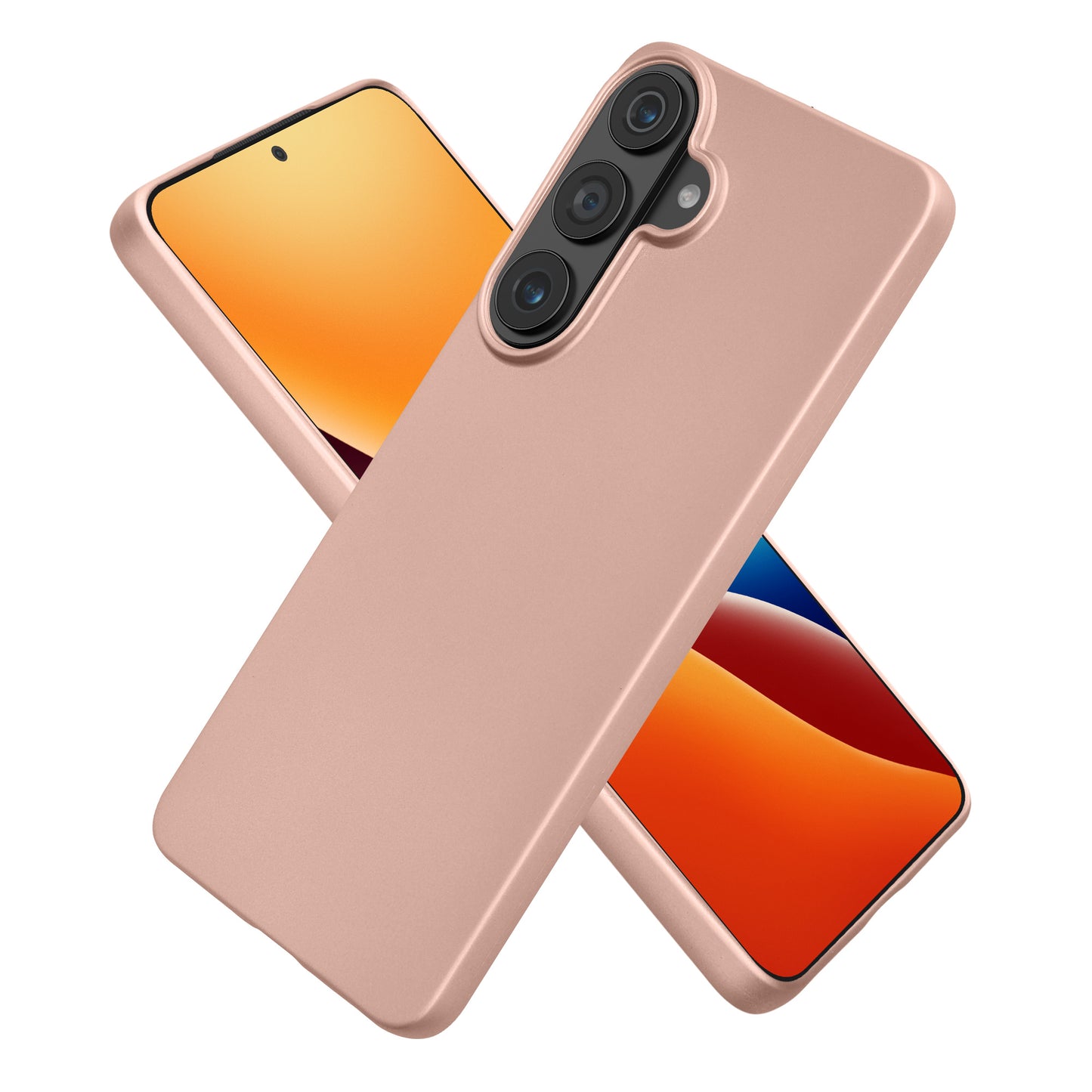 kwmobile Case kompatibel mit Samsung Galaxy S26 Hülle - Schutzhülle aus Silikon metallisch schimmernd - Handyhülle Metallic Rosegold Metallic Rosegold  