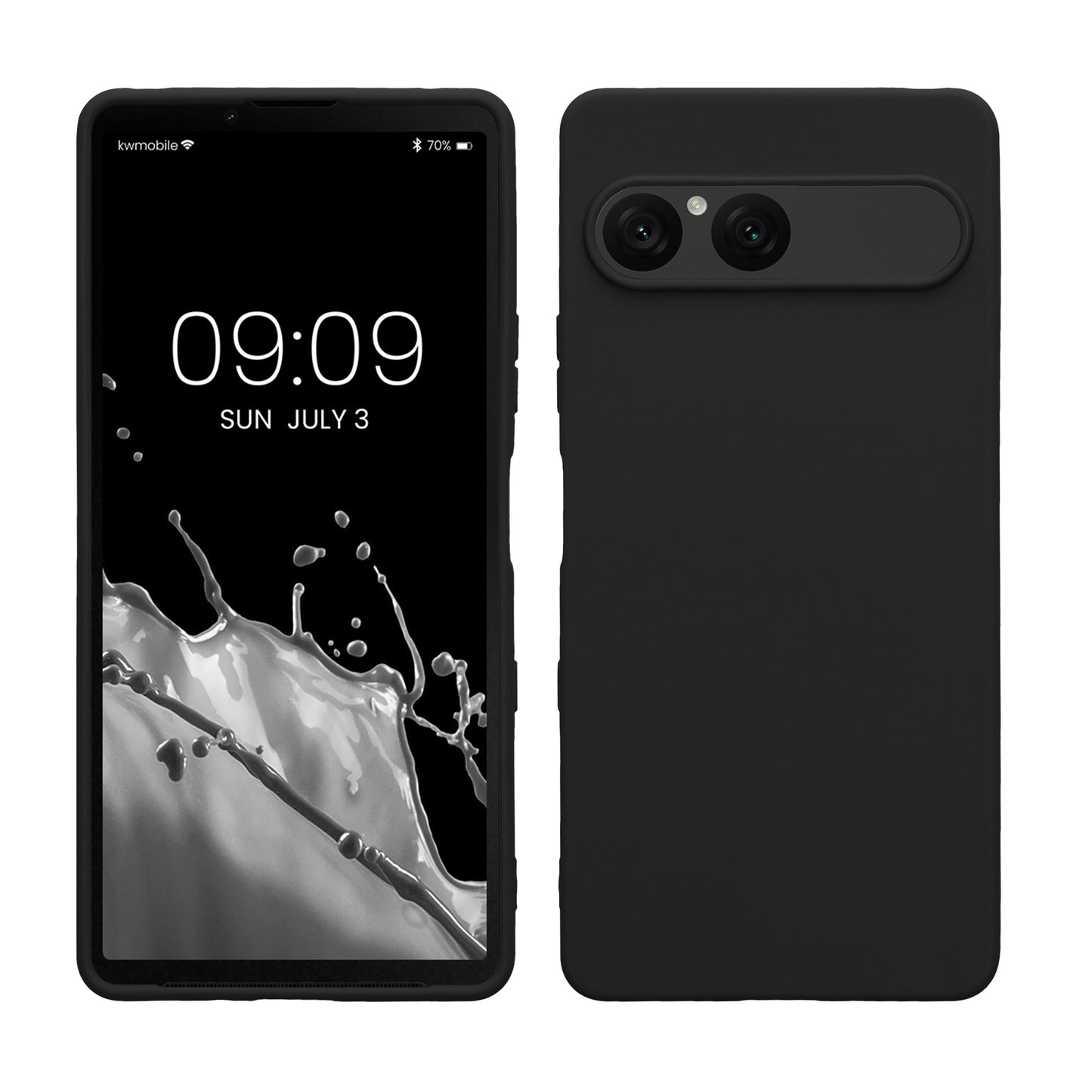 kwmobile Hülle kompatibel mit Sony Xperia 10 VII Hülle - weiches TPU Silikon Case - Cover geeignet für kabelloses Laden - Schwarz Schwarz  