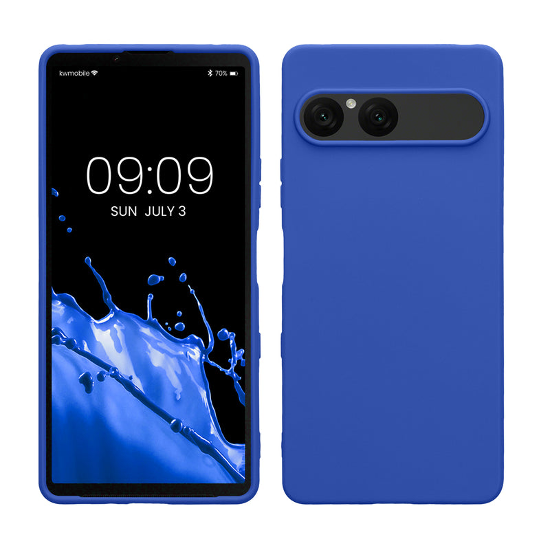 kwmobile Hülle kompatibel mit Sony Xperia 10 VII Hülle - weiches TPU Silikon Case - Cover geeignet für kabelloses Laden - Baltik Blau Baltik Blau  