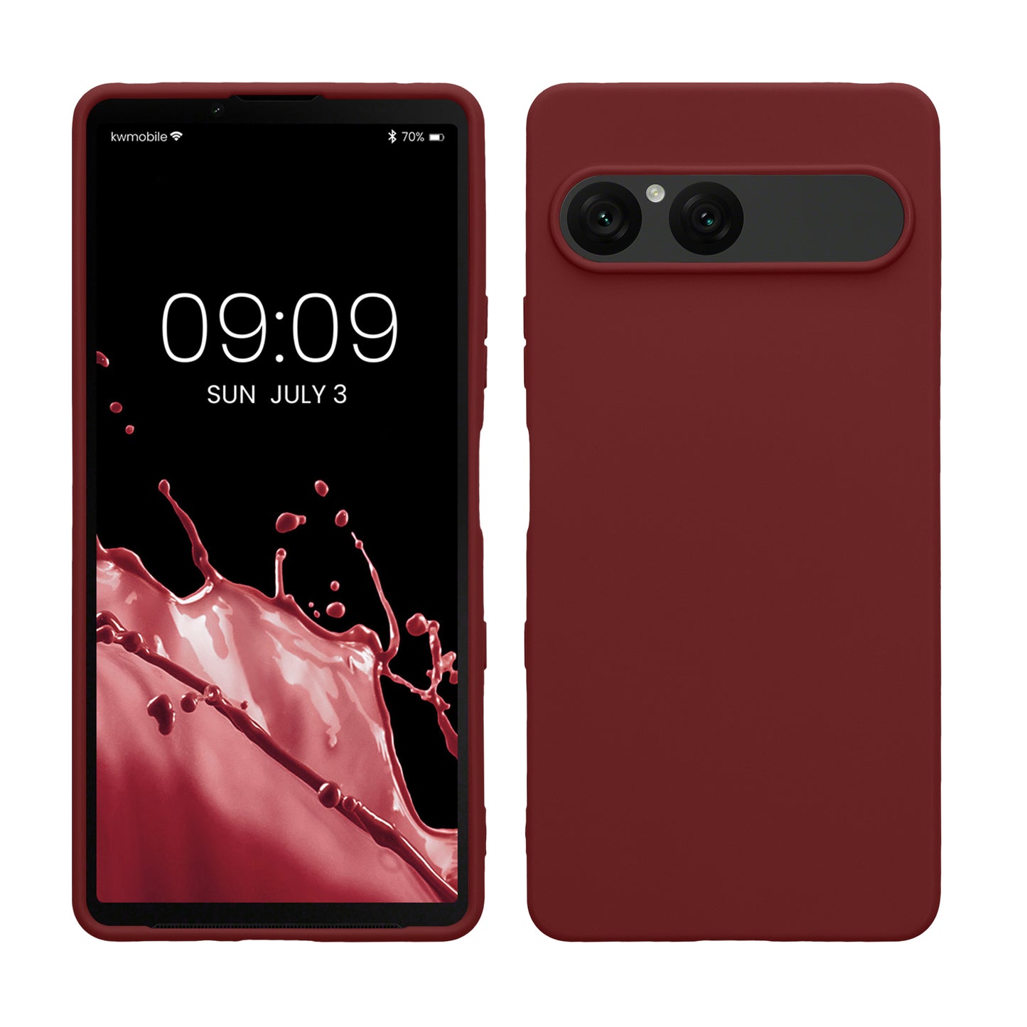 kwmobile Hülle kompatibel mit Sony Xperia 10 VII Hülle - weiches TPU Silikon Case - Cover geeignet für kabelloses Laden - Bordeaux Violett Bordeaux Violett  