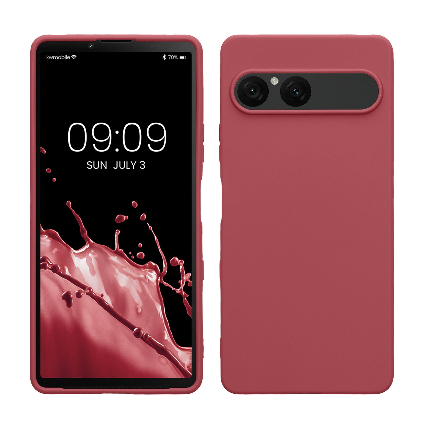 kwmobile Hülle kompatibel mit Sony Xperia 10 VII Hülle - weiches TPU Silikon Case - Cover geeignet für kabelloses Laden - Dark Rose Dark Rose  