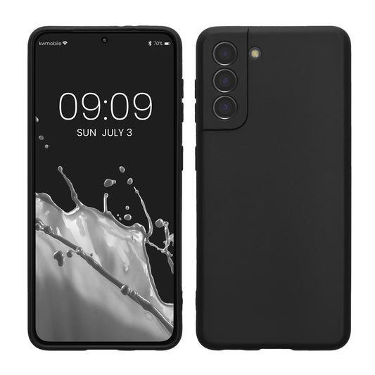 kwmobile Handyhülle kompatibel mit Samsung Galaxy S21 Hülle - Handy Case aus weichem Silikon in Schwarz Schwarz  