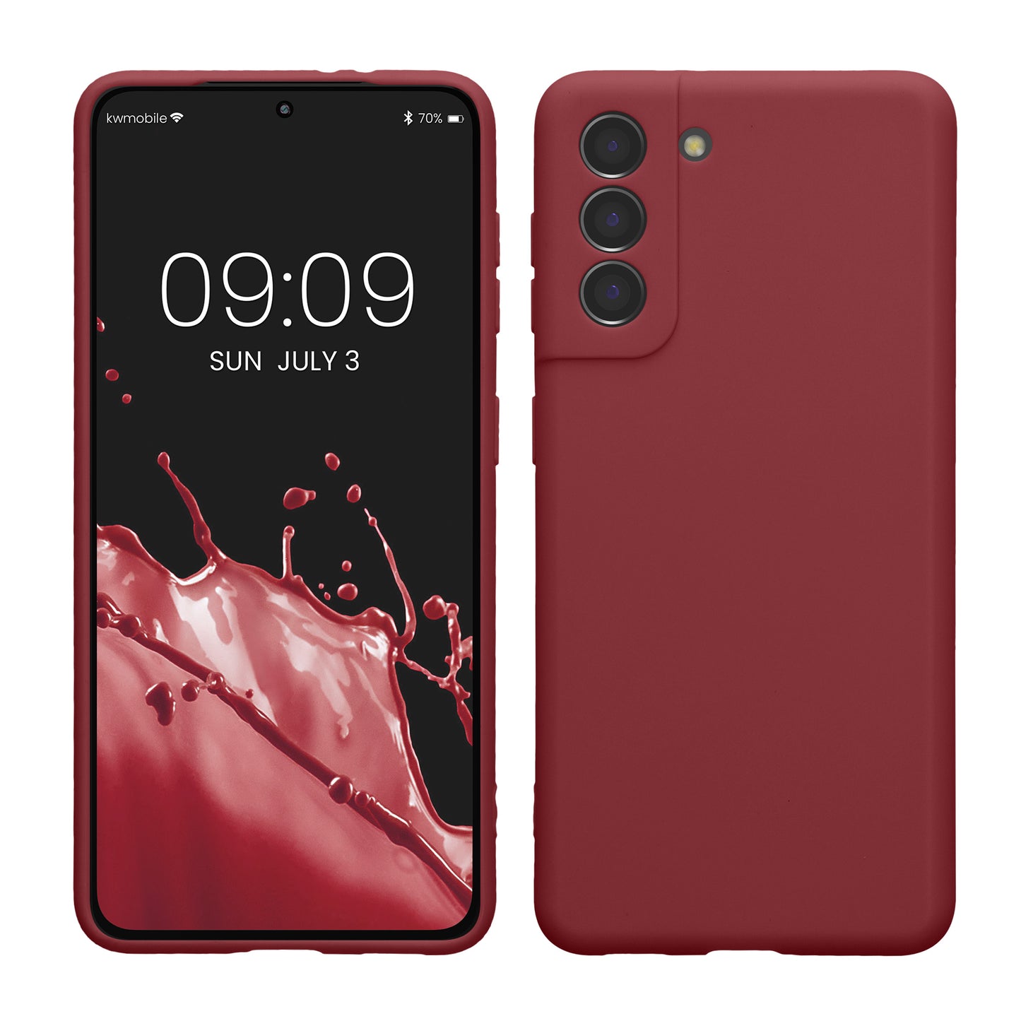 kwmobile Handyhülle kompatibel mit Samsung Galaxy S21 Hülle - Handy Case aus weichem Silikon in Bordeaux Violett Bordeaux Violett  
