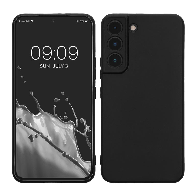 kwmobile Handyhülle kompatibel mit Samsung Galaxy S22 Hülle - Handy Case aus weichem Silikon in Schwarz Schwarz  