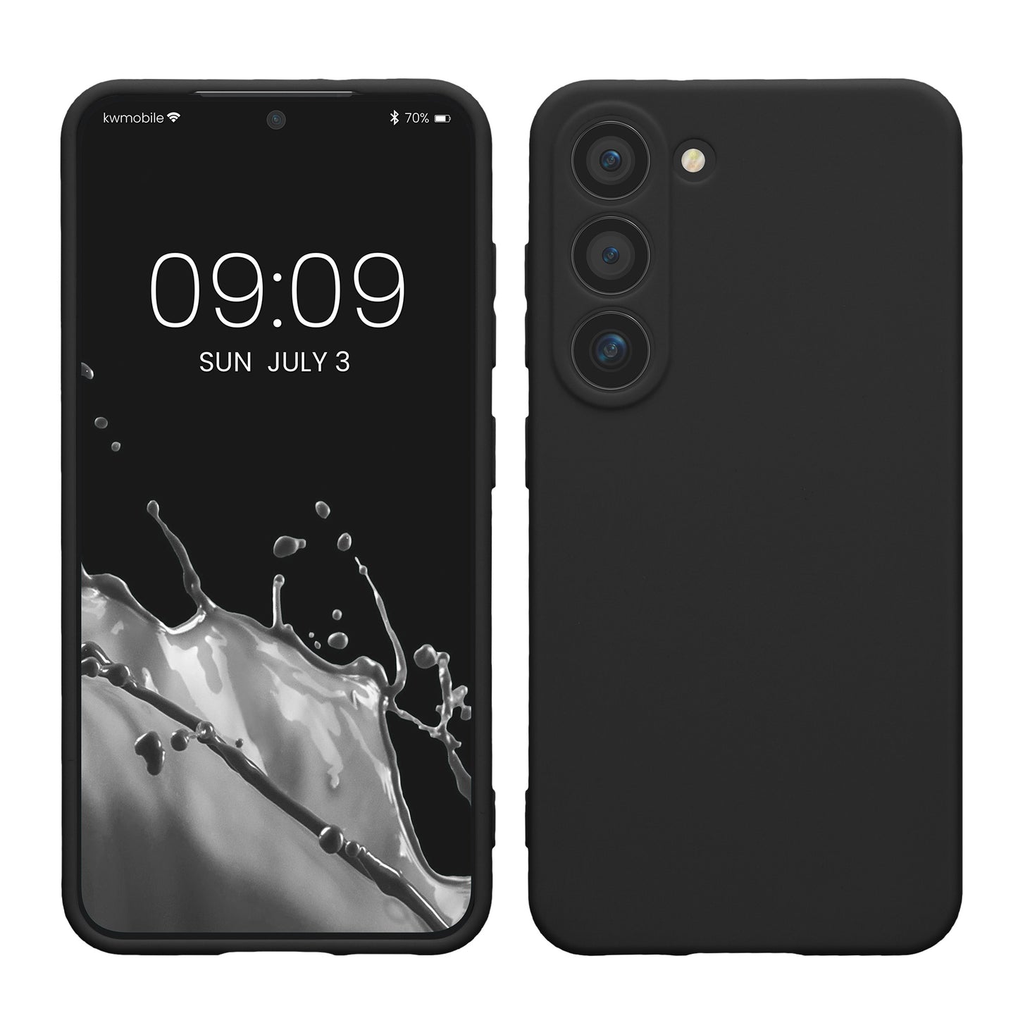kwmobile Handyhülle kompatibel mit Samsung Galaxy S23 Hülle - Handy Case aus weichem Silikon in Schwarz Schwarz  