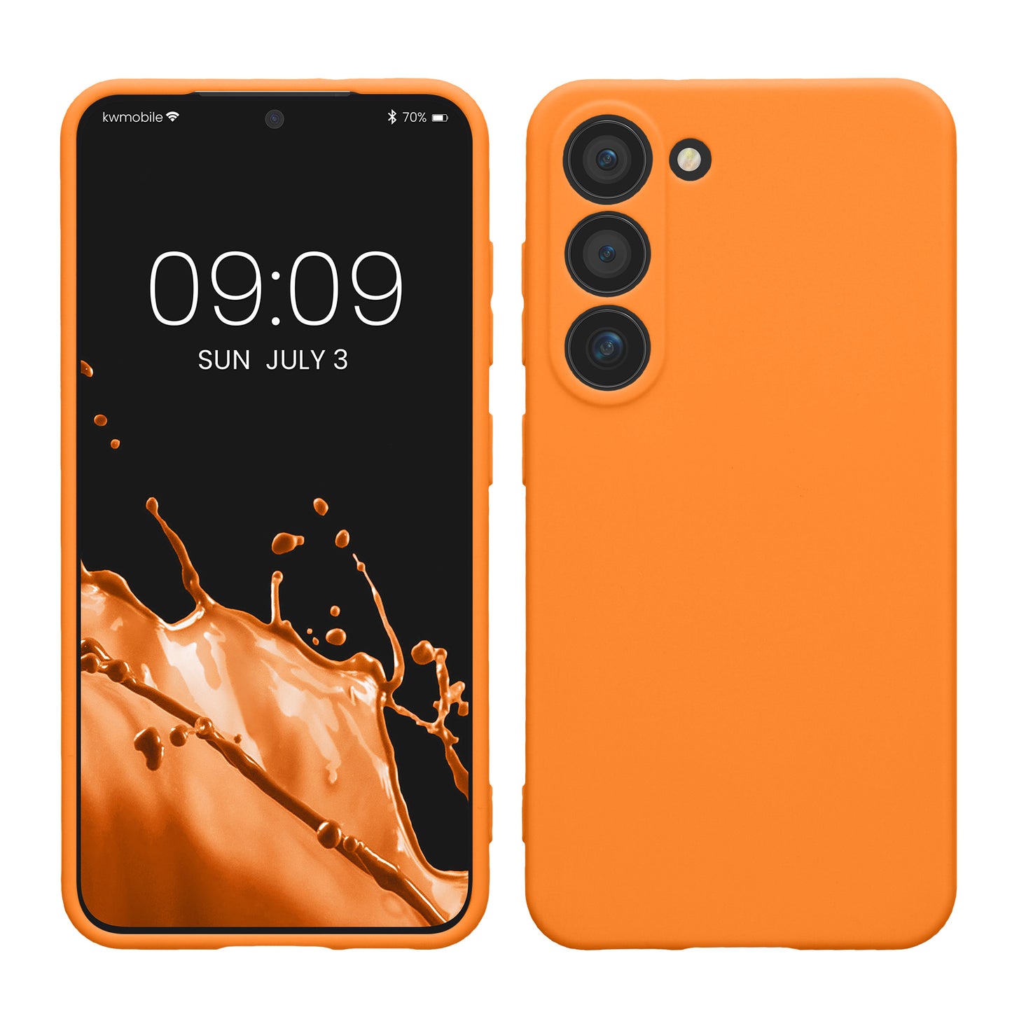 kwmobile Handyhülle kompatibel mit Samsung Galaxy S23 Hülle - Handy Case aus weichem Silikon in Fruity Orange Fruity Orange  