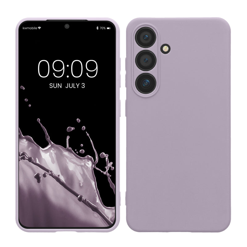 kwmobile Handyhülle kompatibel mit Samsung Galaxy S24 Hülle - Handy Case aus weichem Silikon in Lavendel Lavendel  