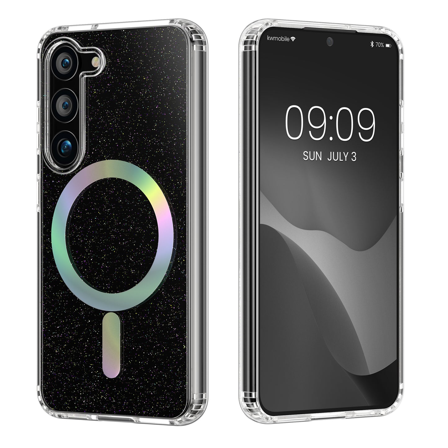 kwmobile Hülle kompatibel mit Samsung Galaxy S23 Handyhülle - Hard Case mit TPU Bumber - Schutzhülle kompatibel mit MagSafe - Kameraschutz - Transparent Transparent  [dsg01]